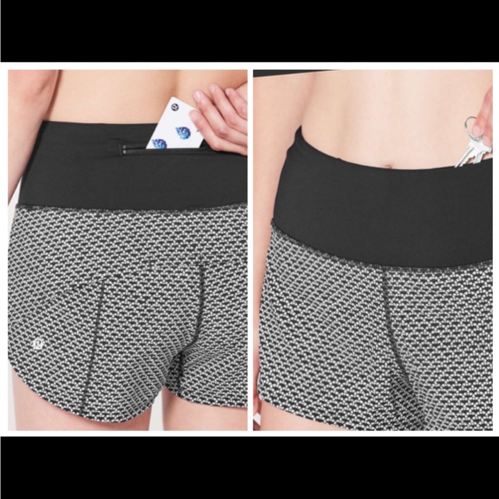Lululemon Speed Up Short Hi-Rise *2.5" Monochromic Black / Black size 6 EUC.